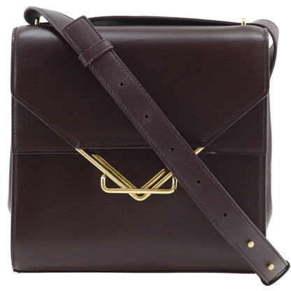 Bottega Veneta the Clip Leather Purple Shoulder Bag