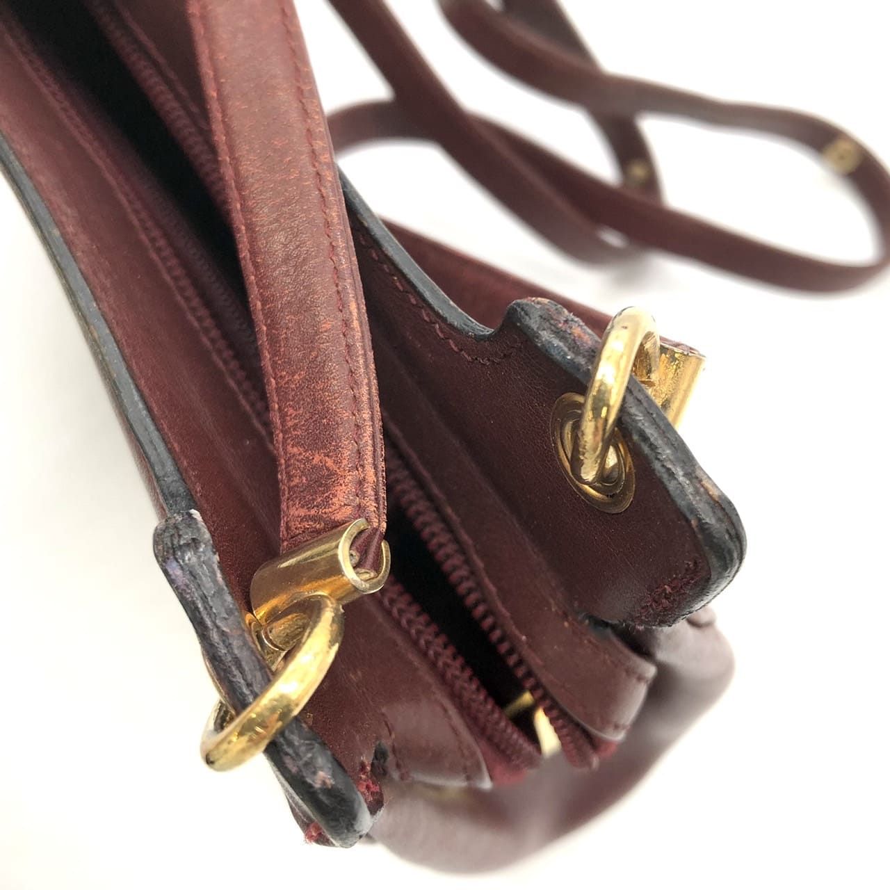 Dior Shoulder Bag Leather Red Bordeaux Vintage — view 7