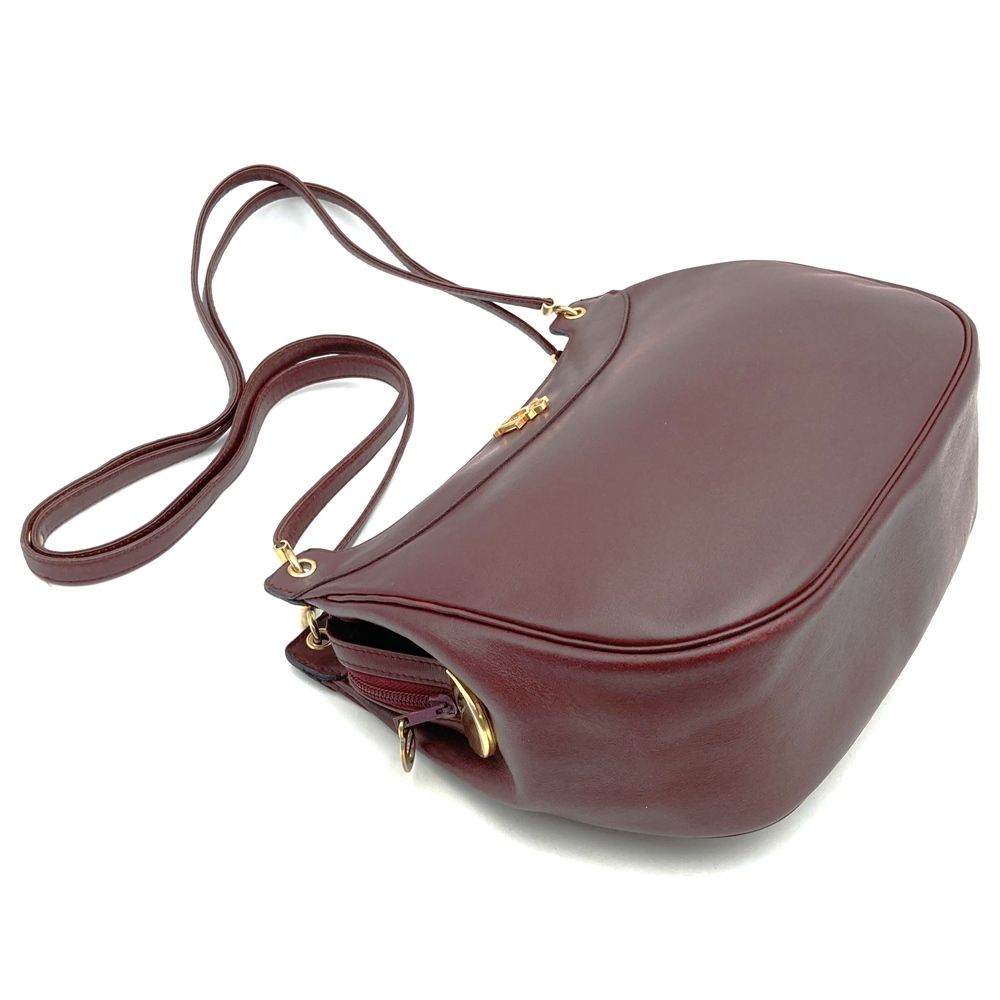 Dior Shoulder Bag Leather Red Bordeaux Vintage — view 3