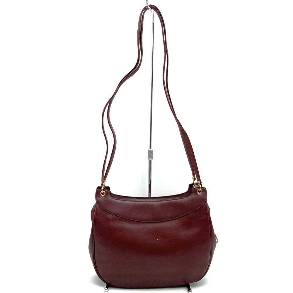 Dior Shoulder Bag Leather Red Bordeaux Vintage — view 5