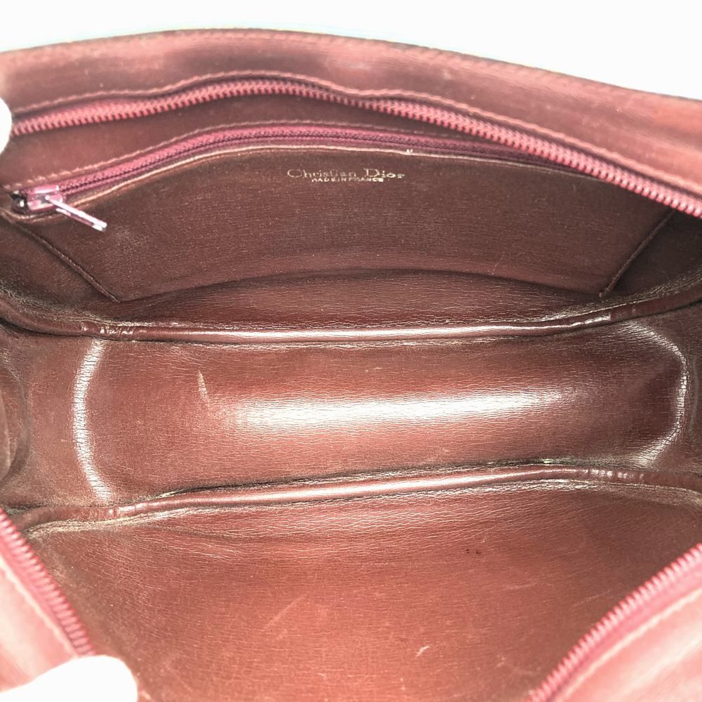 Dior Shoulder Bag Leather Red Bordeaux Vintage — view 8