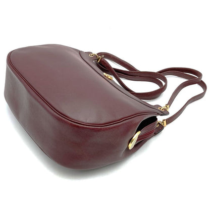 Dior Shoulder Bag Leather Red Bordeaux Vintage — view 2