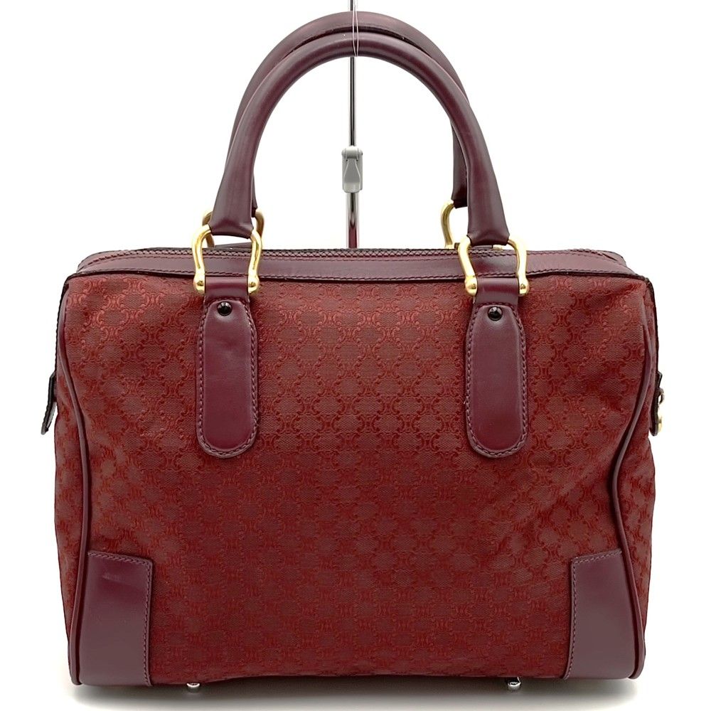 Celine Boston Bag Macadam Canvas Red Bordeaux Vintage — view 4