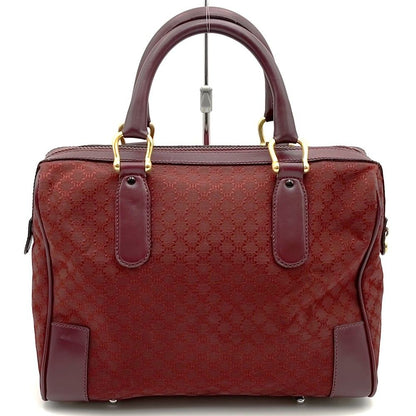 Celine Boston Bag Macadam Canvas Red Bordeaux Vintage — view 4