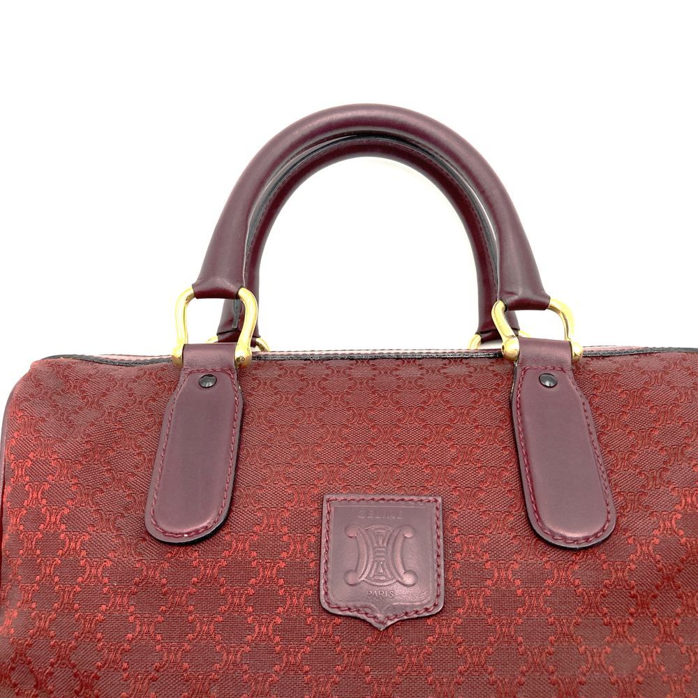 Celine Boston Bag Macadam Canvas Red Bordeaux Vintage — view 5