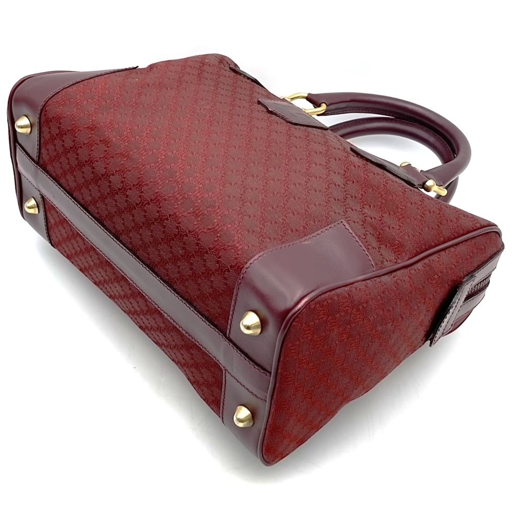Celine Boston Bag Macadam Canvas Red Bordeaux Vintage — view 2