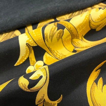 Hermes Silk Contrast Knit Polo Shirt Long Sleeve Top Scarf Pattern Vintage — view 7