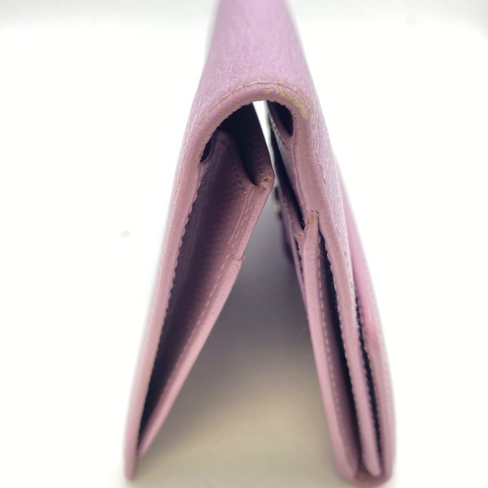 Chanel Wallet Fold Hook Purple CC Logo Coco Button — view 5