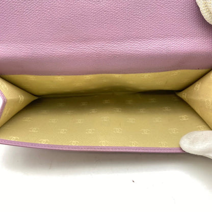 Chanel Wallet Fold Hook Purple CC Logo Coco Button — view 7