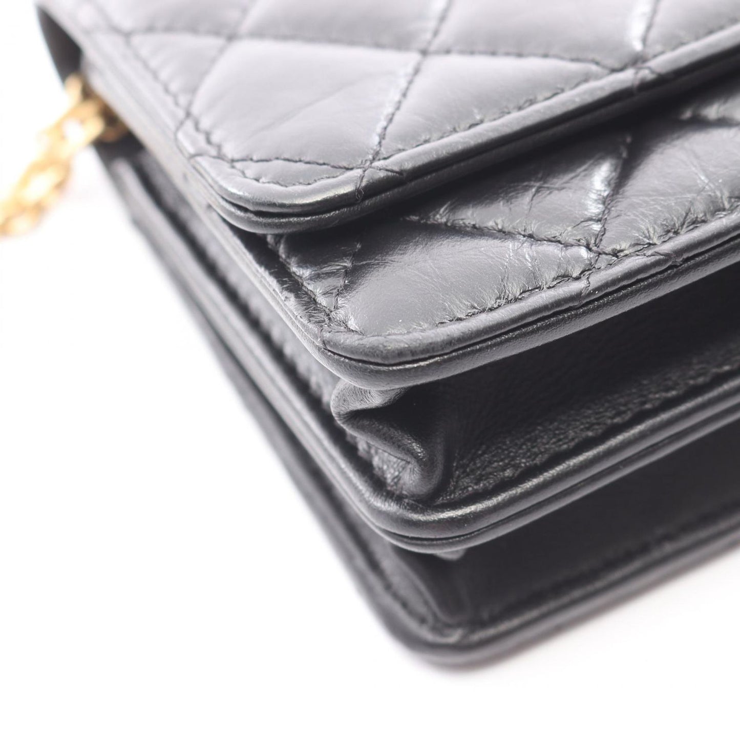 Chanel Shoulder Bag 2.55 Quilted Mini Black Calf Chain Wallet — view 7