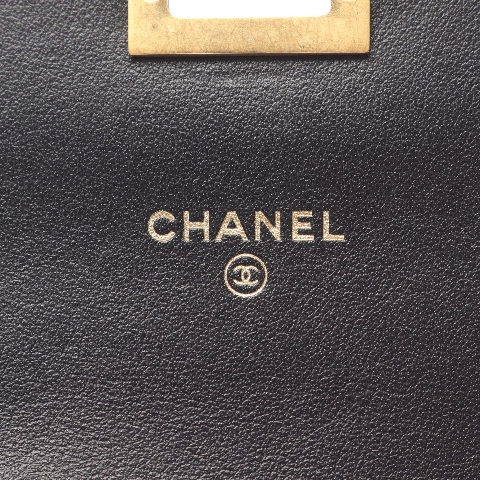 Chanel Shoulder Bag 2.55 Quilted Mini Black Calf Chain Wallet — view 4