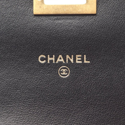 Chanel Shoulder Bag 2.55 Quilted Mini Black Calf Chain Wallet — view 4