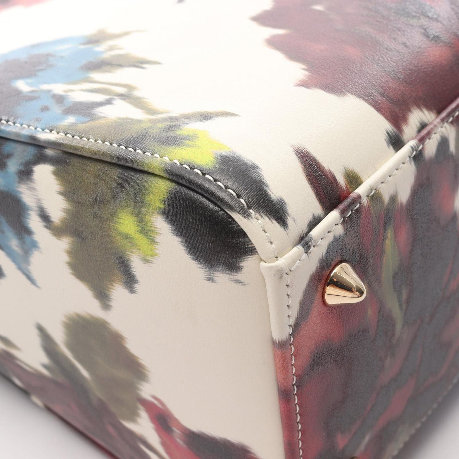 Dior Handbag Lady Dior 2-Way Off White Flower Print Leather Tote — view 6