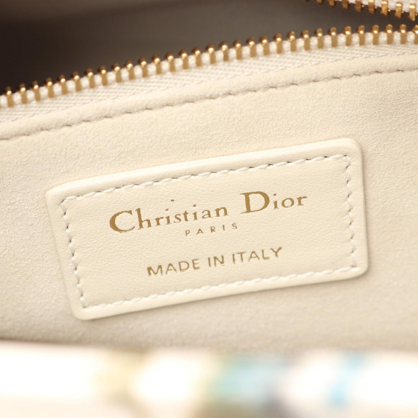 Dior Handbag Lady Dior 2-Way Off White Flower Print Leather Tote — view 4