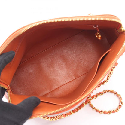 Chanel Shoulder Bag Quilted Orange Caviar Leather Chain — view 3