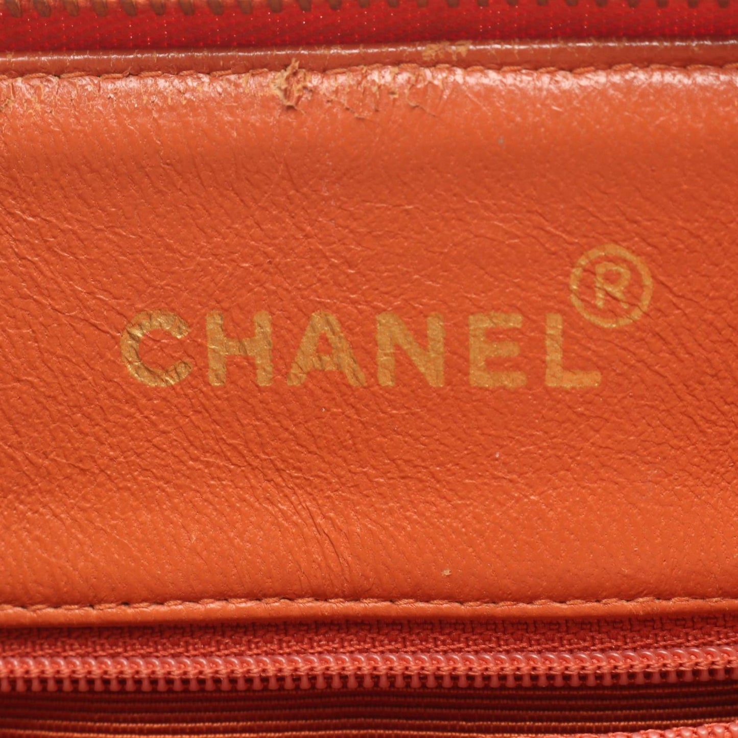Chanel Shoulder Bag Quilted Orange Caviar Leather Chain — view 4
