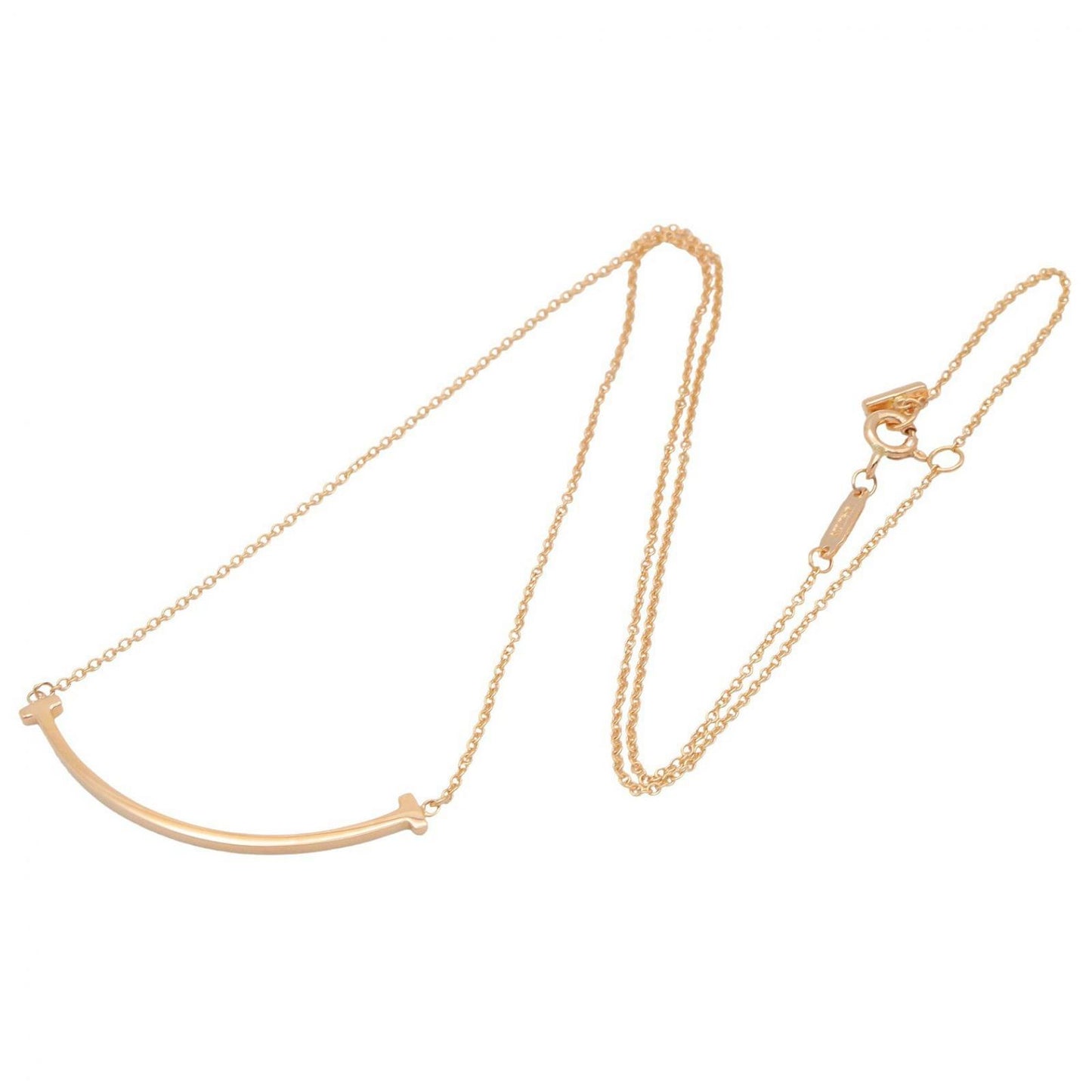 Tiffany & Co Necklace T Smile Small 40.5 45.5 cm 18k Pink Gold — view 2