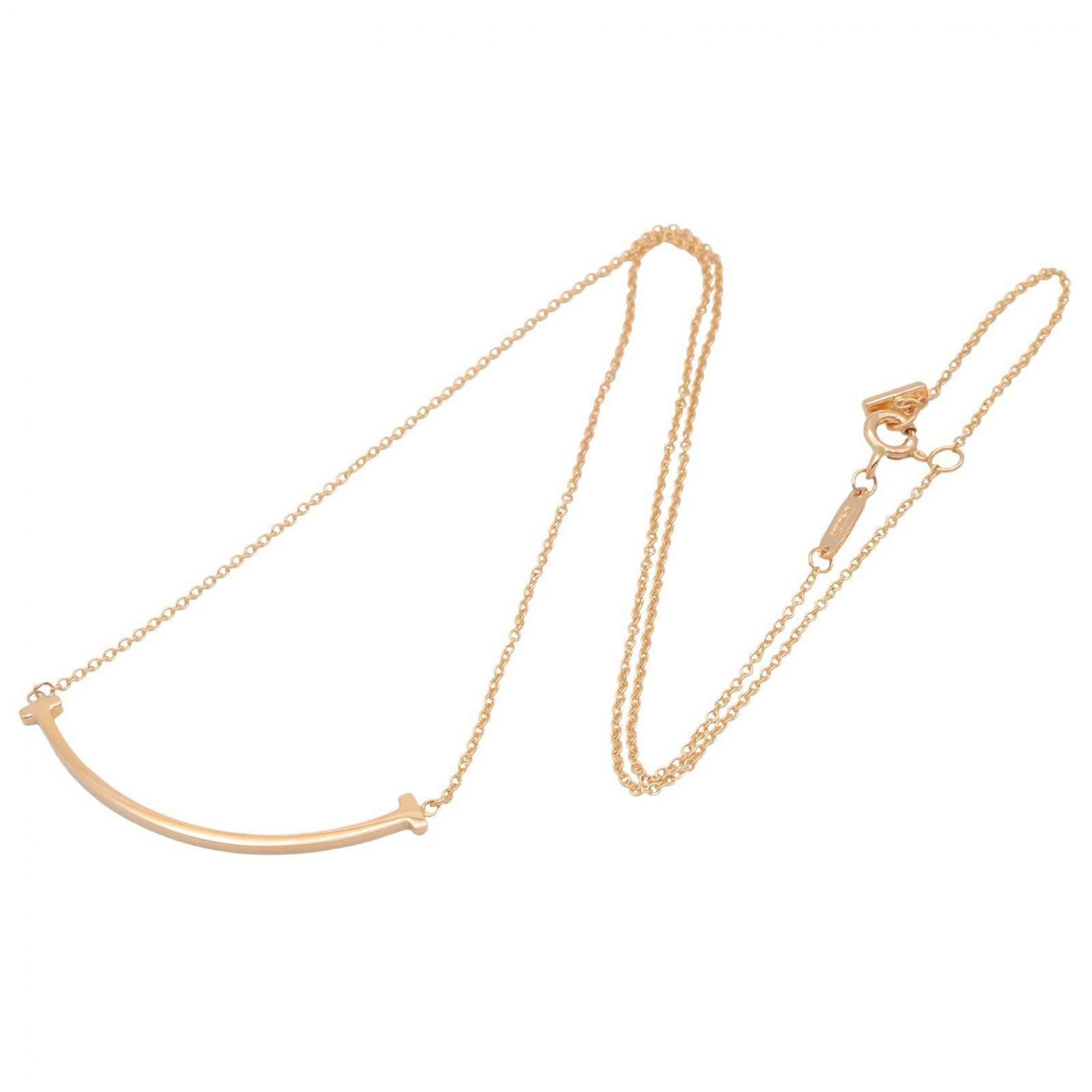 Tiffany & Co Necklace T Smile Small 40.5 45.5 cm 18k Pink Gold — view 2