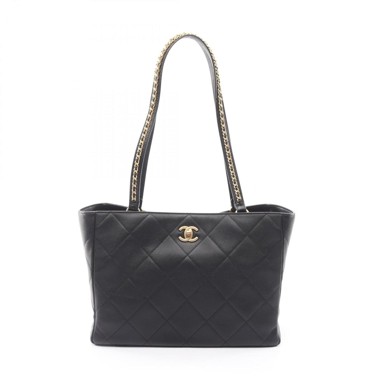 Chanel Tote Quilted Black Leather Chain