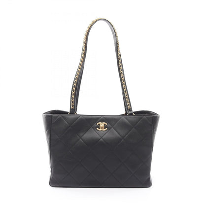 Chanel Tote Quilted Black Leather Chain