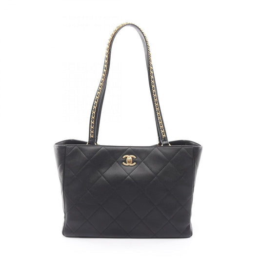 Chanel Tote Quilted Black Leather Chain