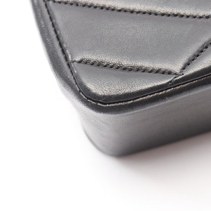 Chanel Shoulder Bag Bias Stitch Black Lambskin Chain — view 9