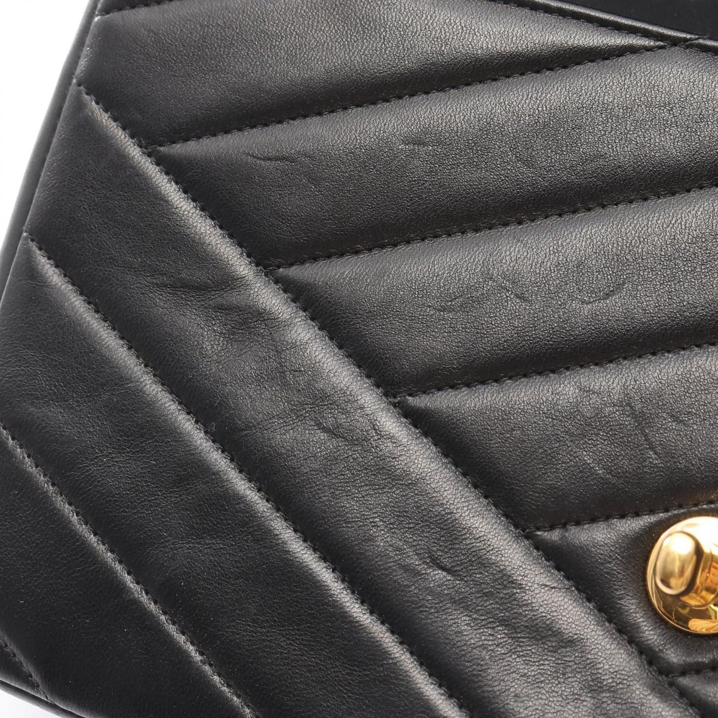 Chanel Shoulder Bag Bias Stitch Black Lambskin Chain — view 7