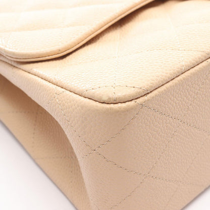 Chanel Shoulder Bag Big Quilted 30 Classic Large Double Flap Beige Caviar — view 8