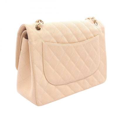 Chanel Shoulder Bag Big Quilted 30 Classic Large Double Flap Beige Caviar — view 2