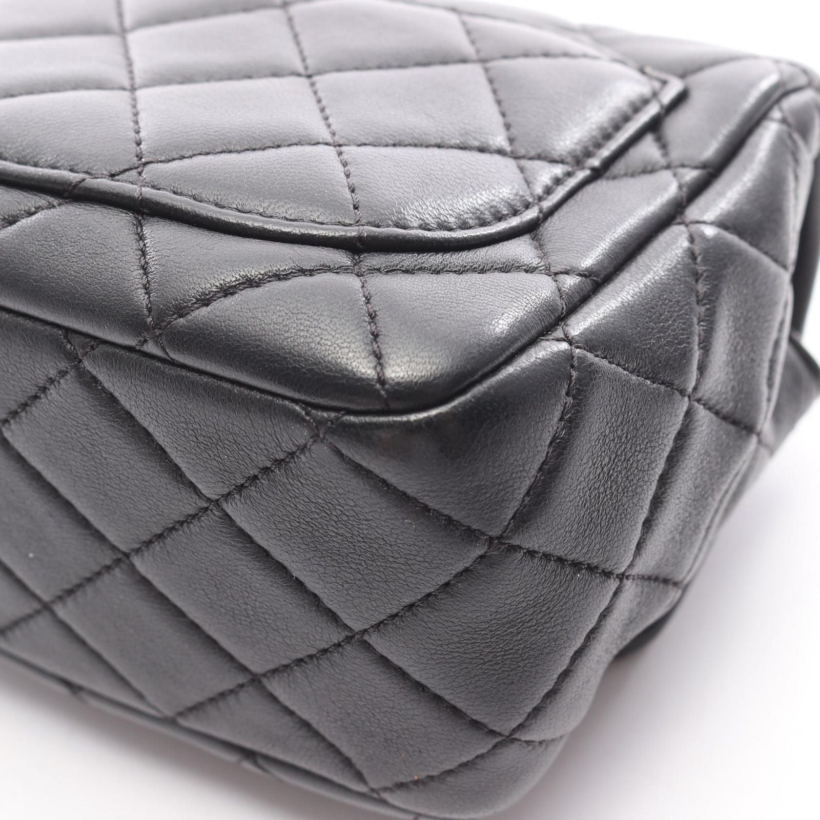 Chanel Shoulder Bag Mini Black Lambskin Quilted Small Flap Chain — view 8