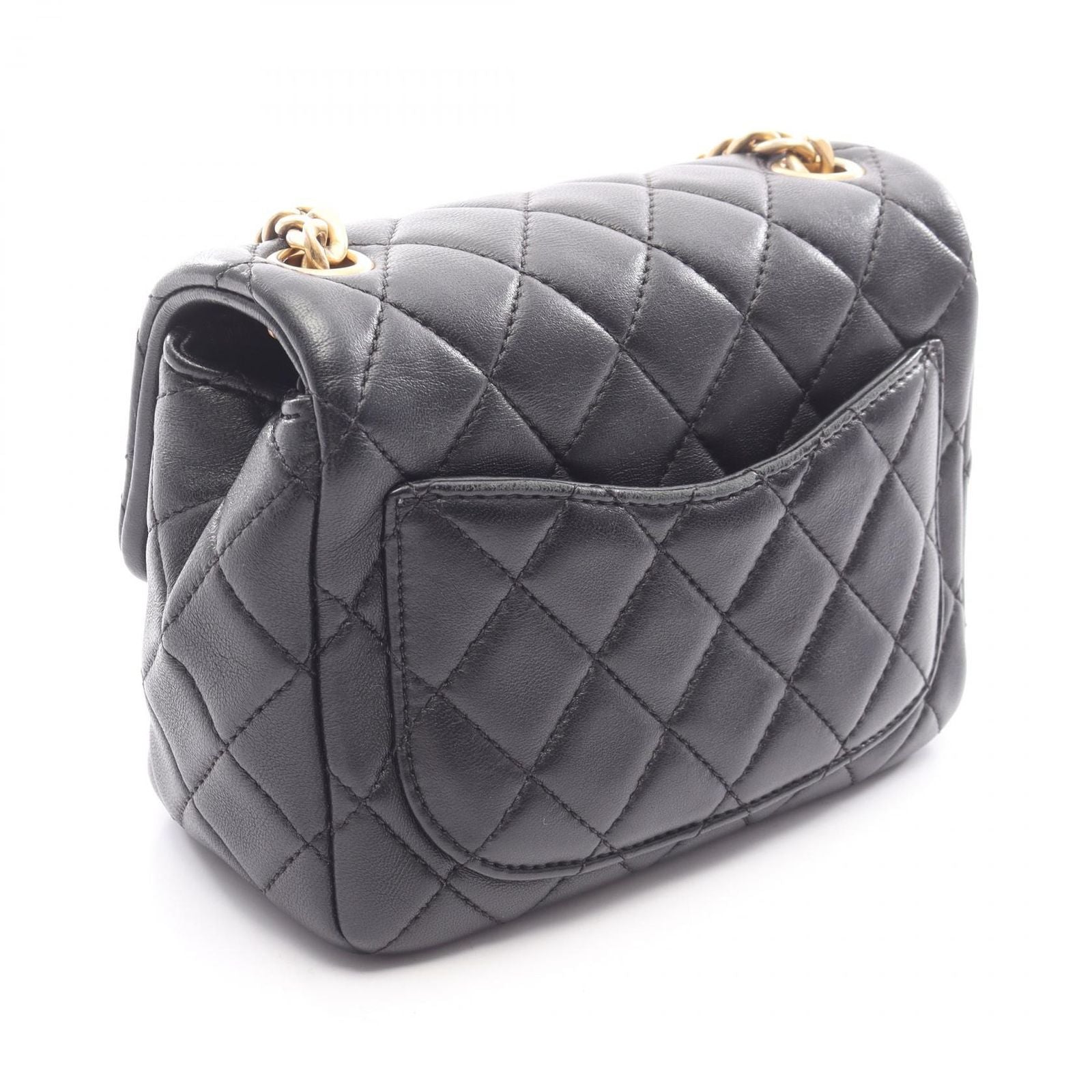 Chanel Shoulder Bag Mini Black Lambskin Quilted Small Flap Chain — view 2