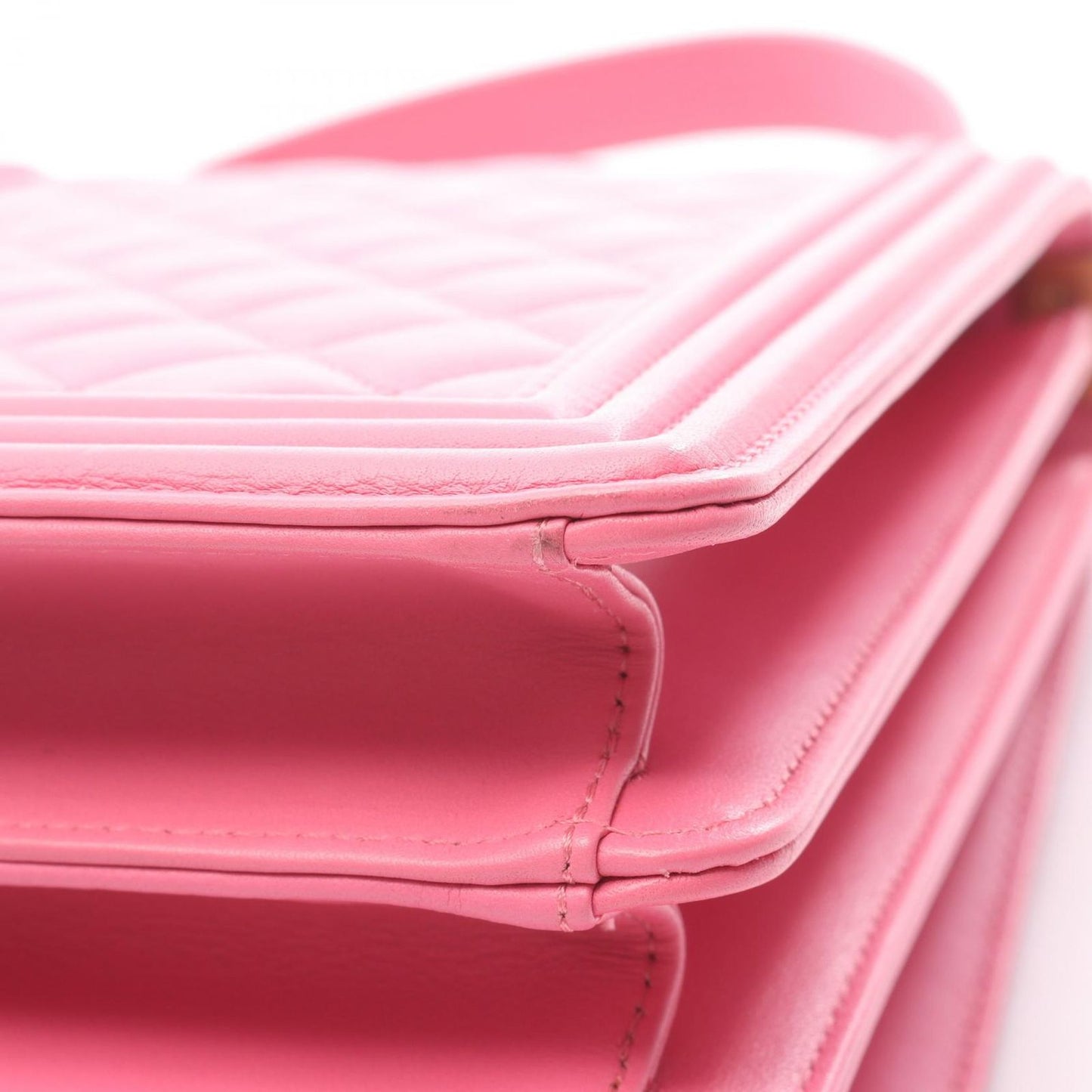 Chanel Shoulder Bag Quilted Pink Lambskin Chain — view 9
