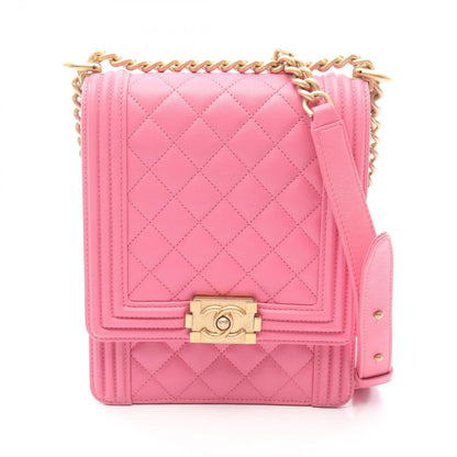 Chanel Shoulder Bag Quilted Pink Lambskin Chain