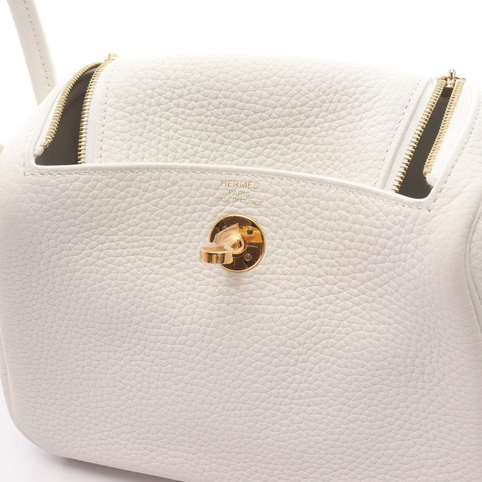 Hermes Shoulder Bag Lindy Mini White Leather — view 6