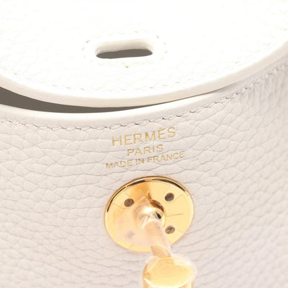 Hermes Shoulder Bag Lindy Mini White Leather — view 4