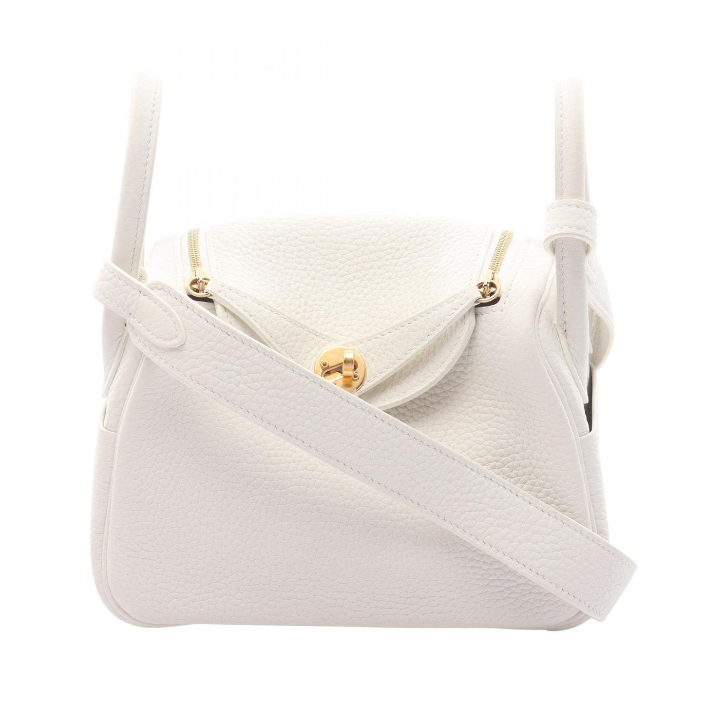Hermes Shoulder Bag Lindy Mini White Leather