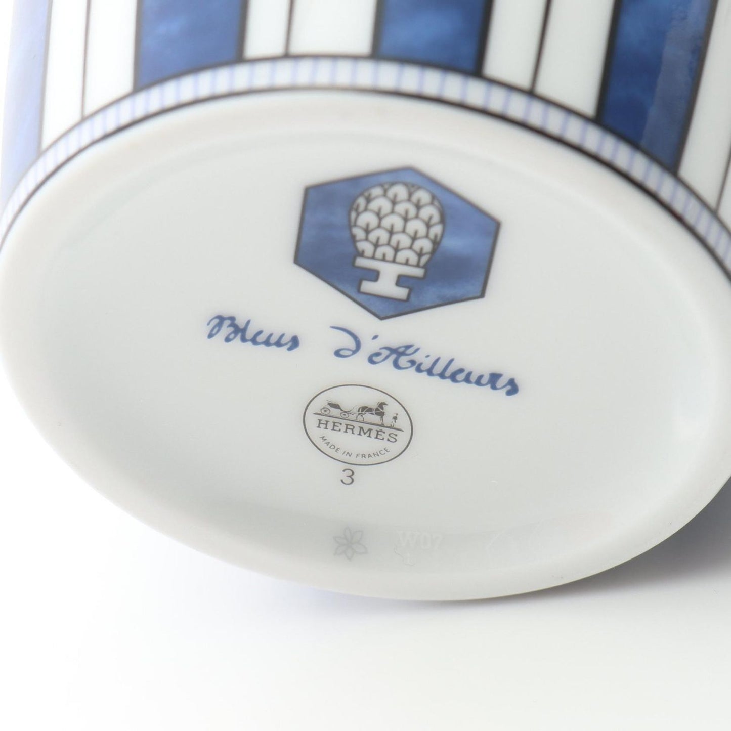 Hermes Tableware Blue D'ailleurs Mug — view 4