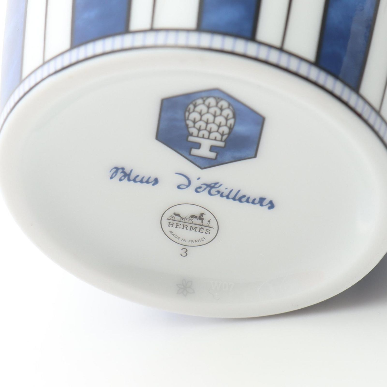 Hermes Tableware Blue D'ailleurs Mug — view 4