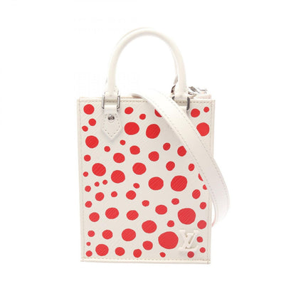 Louis Vuitton Handbag Yayoi Kusama Petite Sac Plat 2-Way White Red Leather LV Yk