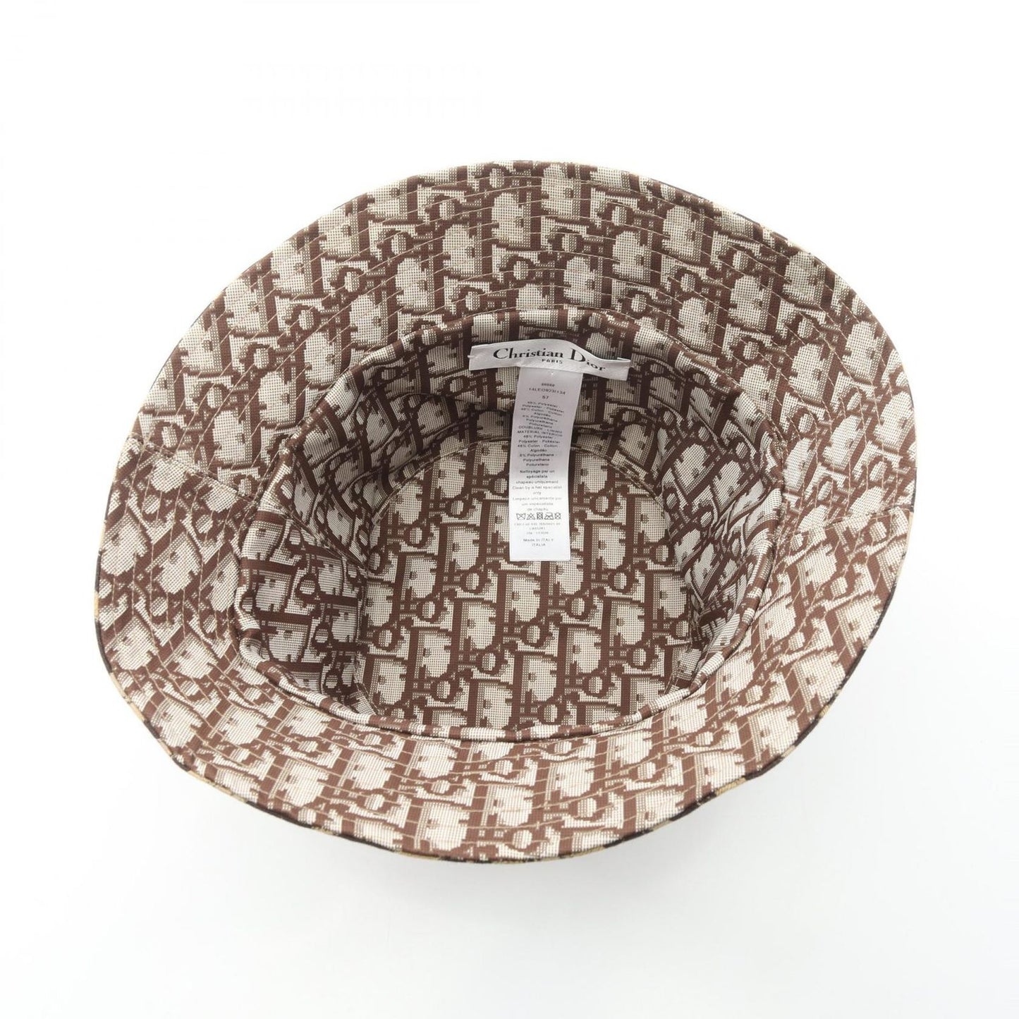 Dior Hat Mizza Leopard Oblique Reversible Bucket Hats — view 3