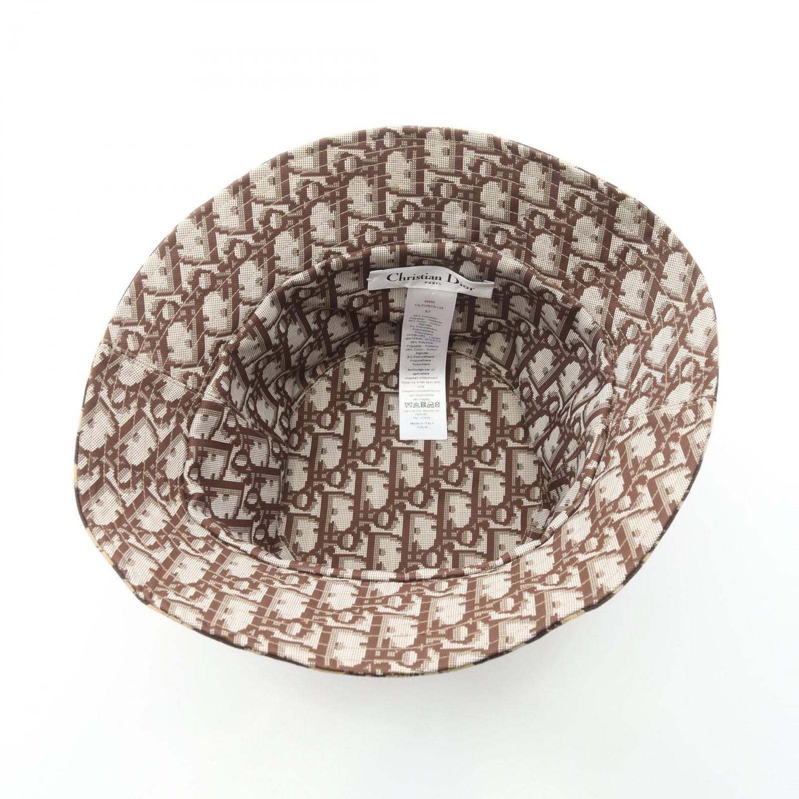 Dior Hat Mizza Leopard Oblique Reversible Bucket Hats — view 3