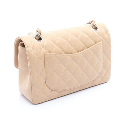Chanel Shoulder Bag Quilted Double Flap Beige Caviar Leather Chain — view 2