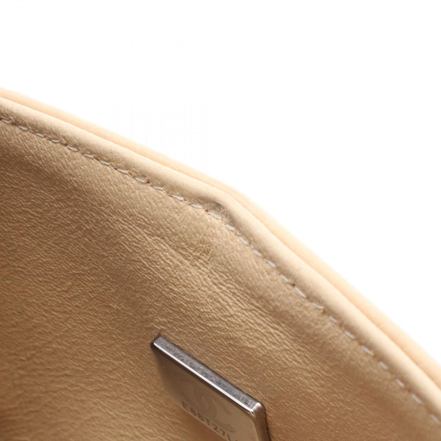 Chanel Shoulder Bag Quilted Double Flap Beige Caviar Leather Chain — view 8
