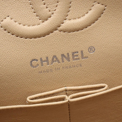 Chanel Shoulder Bag Quilted Double Flap Beige Caviar Leather Chain — view 4