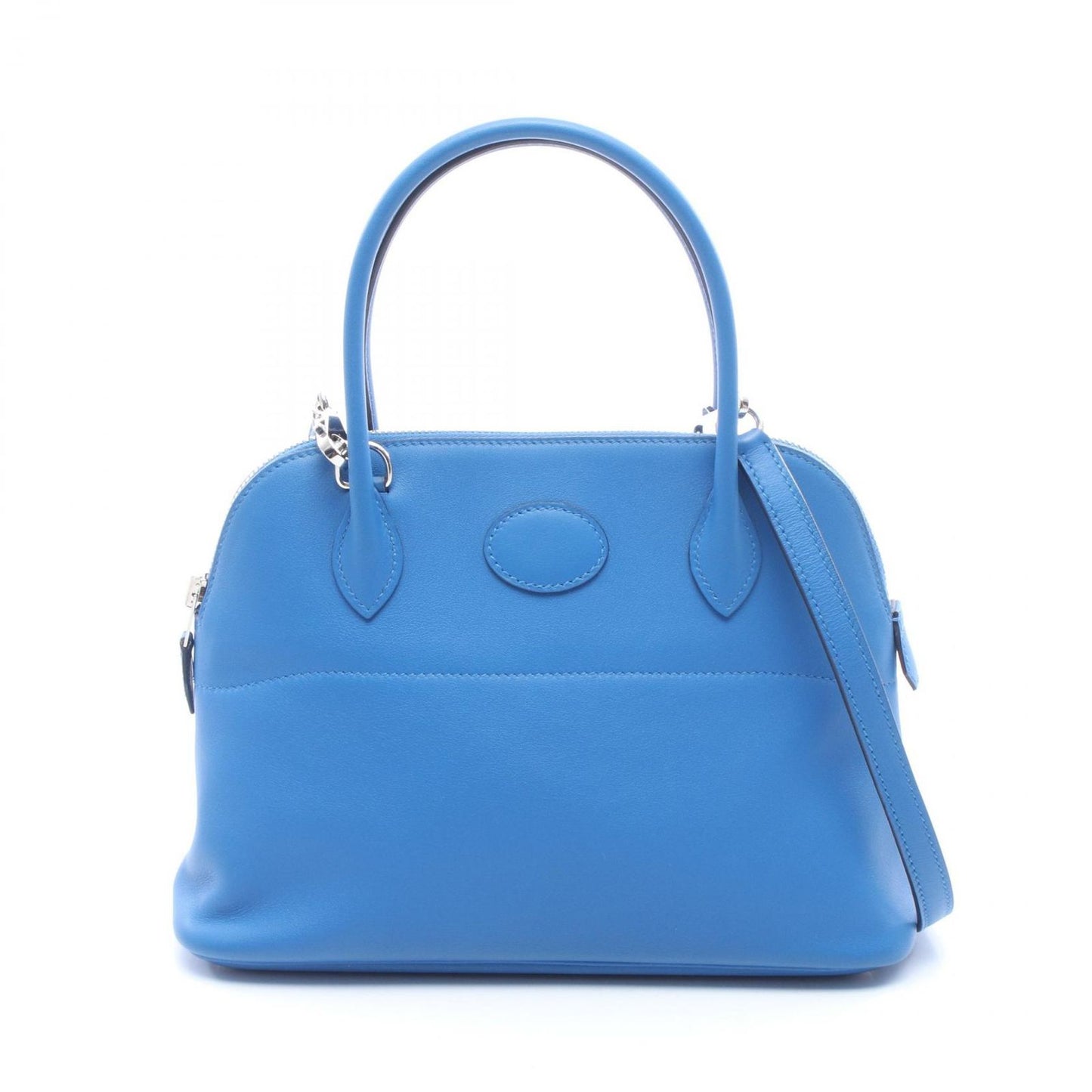 Hermes Handbag Bolide 27 2-Way Blue Zanzibar Leather