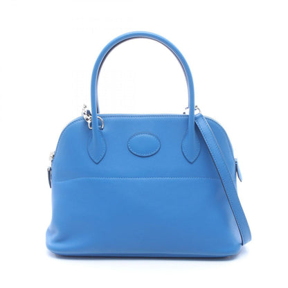 Hermes Handbag Bolide 27 2-Way Blue Zanzibar Leather