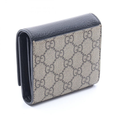 Gucci Bifold Wallet GG Marmont Beige Black Leather Canvas Double Bicolor Compact — view 2