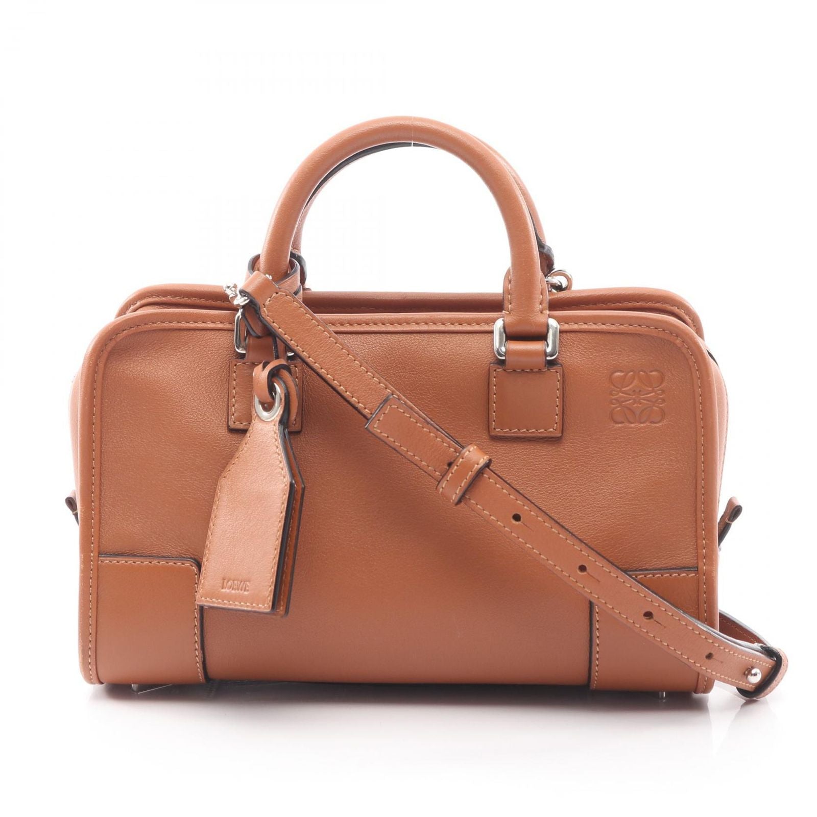 Loewe Handbag Amazona 23 2-Way Brown Leather