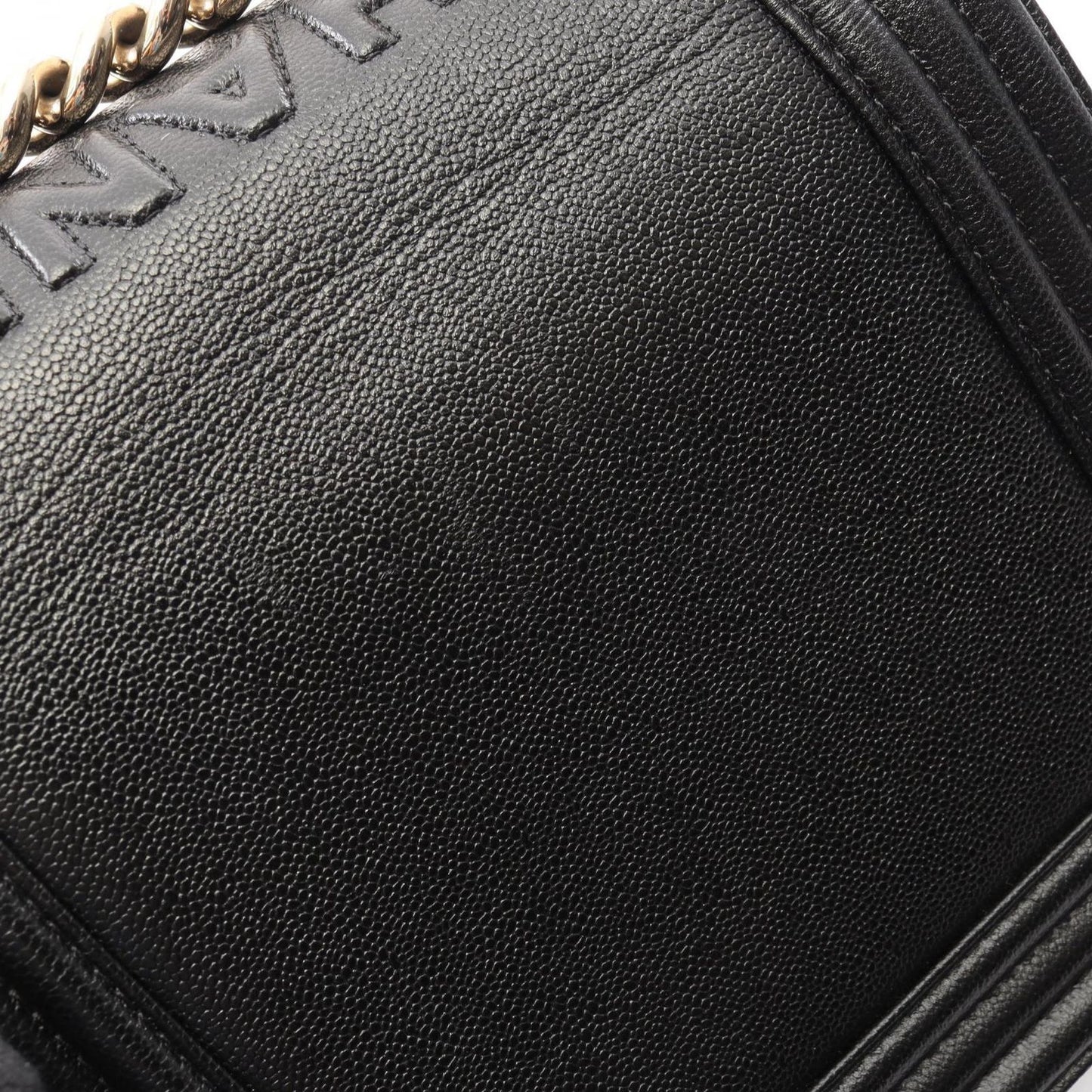Chanel Shoulder Bag Black Caviar Leather Chain — view 6