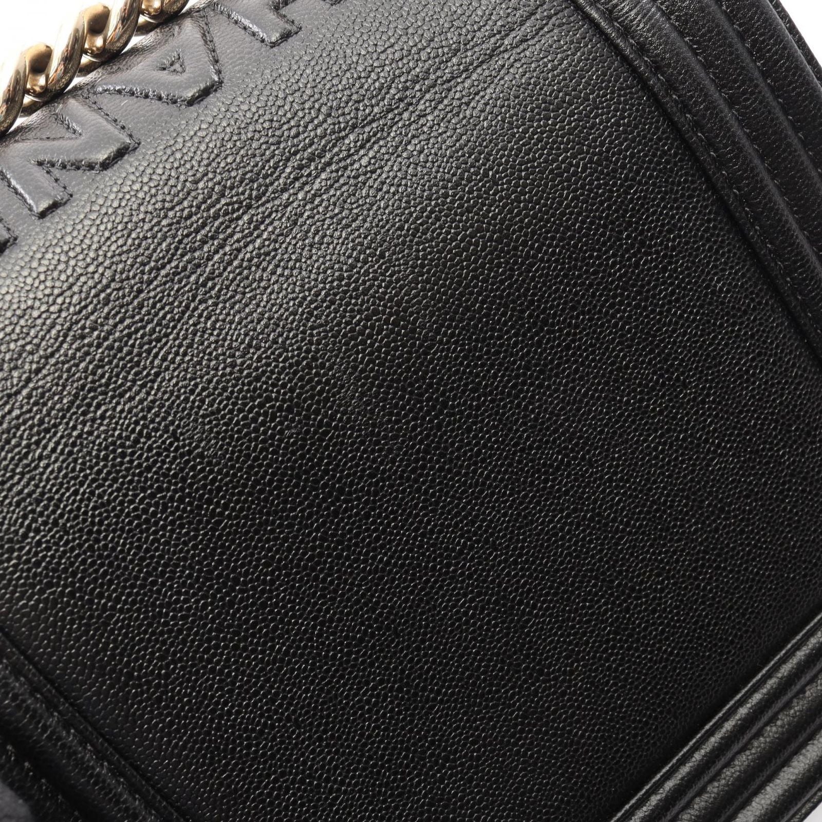 Chanel Shoulder Bag Black Caviar Leather Chain — view 6